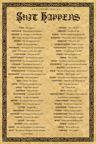 FX1089 SHIT HAPPENS! 24in x 36in