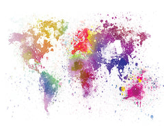 NY364 World Map Watercolor I - 16in x 20in